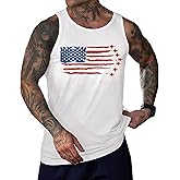 Mainfini Men's American Flag Tank Tops 4th of July Muscle Sleeveless Shirt Graphic Gym Workout Tee (S-3XL)
