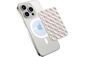 GONEZ Magnetic Suction Cup Phone Mount for MagSafe Case, Removable Silicone Sticky Grip for iPhone 12/13/14/15/16, Hands-Free Selfies and Videos for TikTok & Instagram Influencer/Creator, Stone