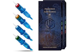 UPTATSUPPLY POSEIDON V3 Tattoo Cartridge Needles 30PCS Mixed Size 5RL 7RL 5RM 7RM 5M1 7M1 Disposable Steriled Needles with Membrane Safety Cartridges (30pcs #12 Standard)