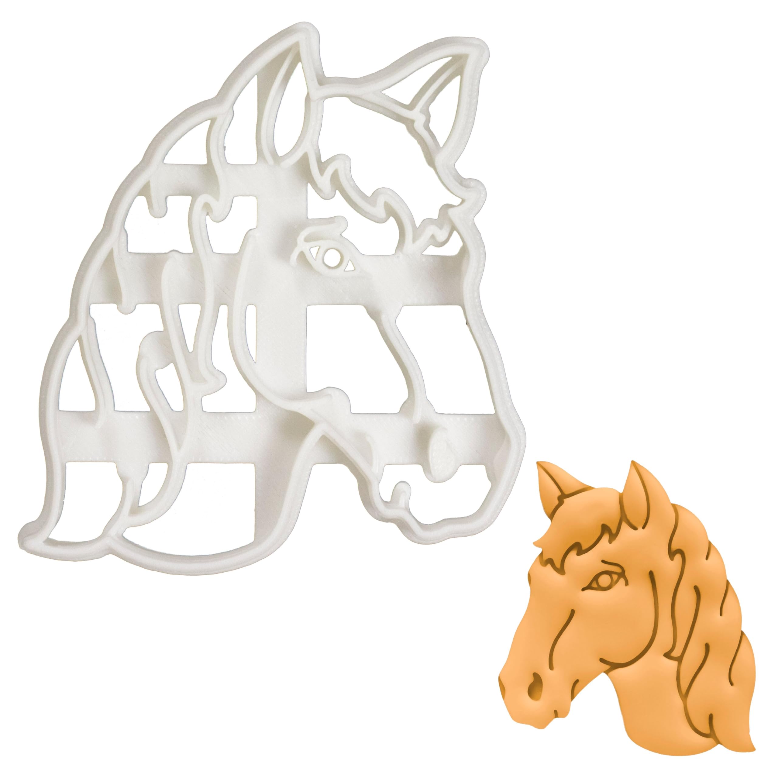 BAKERLOGY Horse Head Cookie Cutter - Detailed Biscuit Cutter Design for Baking and Crafts, Ideal on Fondant, Dough, Clay