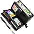 Portefeuille Homme Long Cuir Grande Capacité Avec Dragonne - Porte-Cartes Et Téléphone Noir