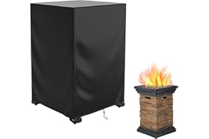 DUDSOEHO Fire Pit Cover Square Waterproof, 21.6"L x 21.6"W x 35.4"H Durable Gas Outdoor Firepit Cover, Patio Fireplace Cover Wind/Fading/Dust/Sun Resistance