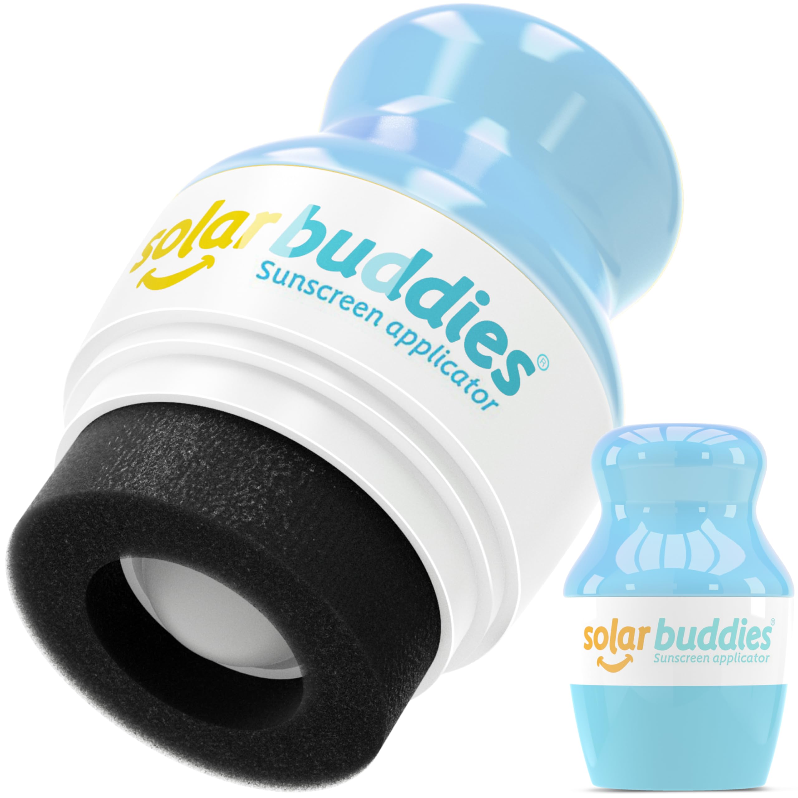 Solar Buddies Sunscreen Applicator - Full Blue - Refillable Roll on Sponge Sunscreen, Suncream & Lotion Applicator For Kids, Adults & Families - Holds 3.4fl oz, Perfect Size for Travel