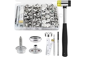 Canvas Snap Kit, Snaps Button, 186 PCS Boat Cover Snap Button Fastener set, Heavy Duty Fastener Tool Set, Stainless Steel But