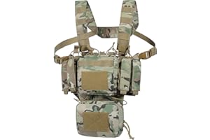 VISMIX Tactical Chest Rig, Adjustable&Detachable Molle Chest Rigs with Mag Pouch