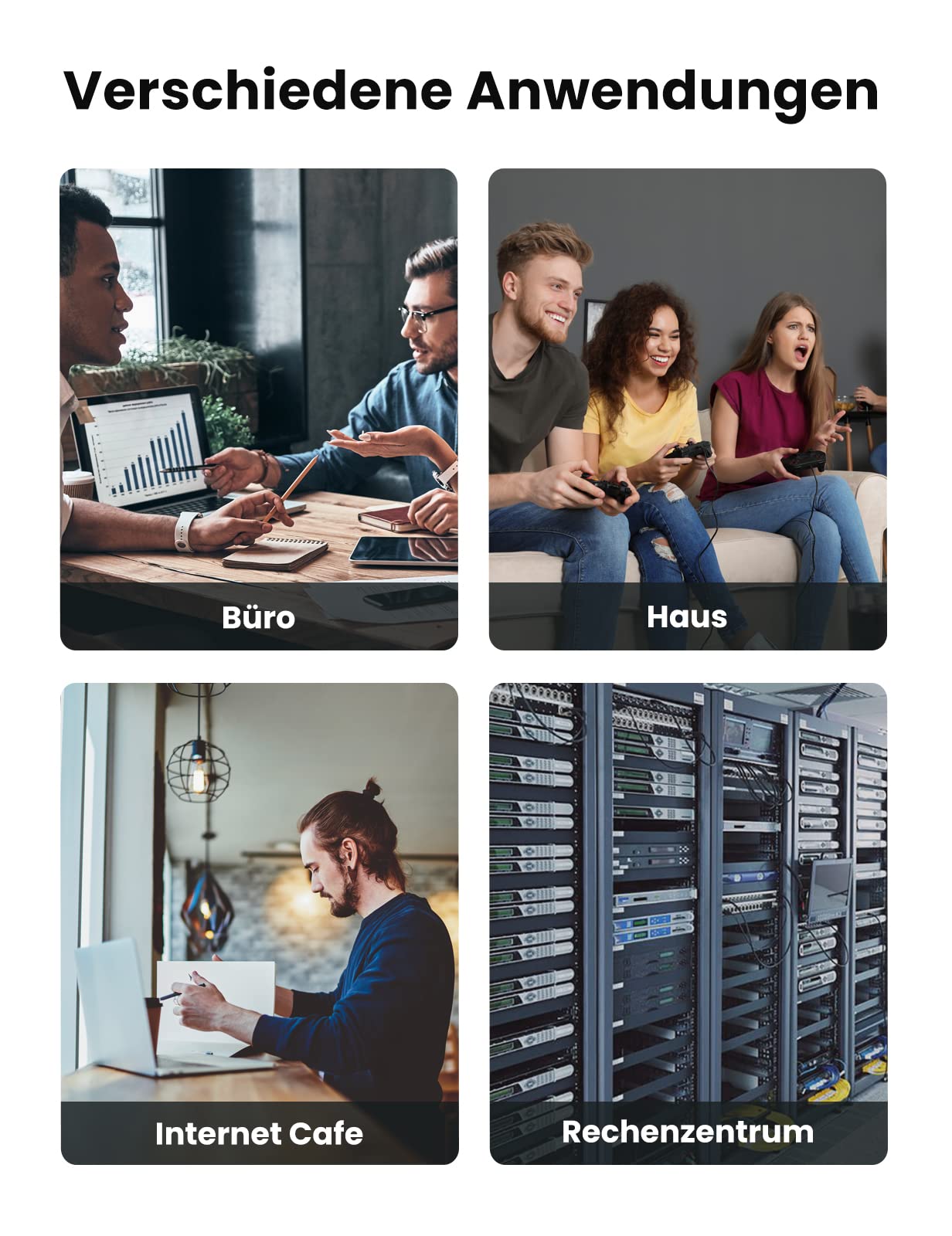 UGREEN LAN Kabel Netzwerkkabel 10Gbps Ethernet Kabel （10M） 6