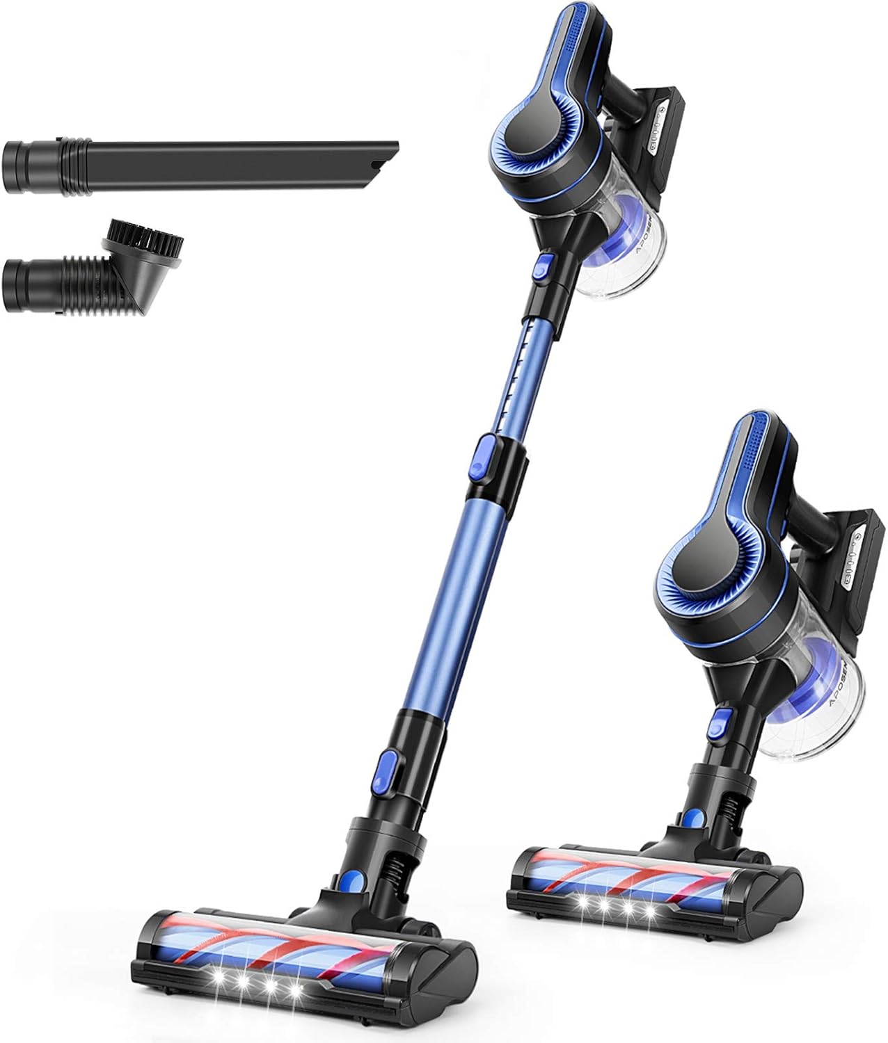 APOSEN Cordless Vacuum Cleaner, 24KPa Powerful Suction 250W Brushless Motor 4 in 1 Stick Vacuum for Home Hard Floor Carpet Car Pet H250 Blue -