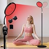 LanSuper Red Light Therapy for Body, Red Infrared Light Therapy Lamp with Stand, 660nm and 850nm Near Infrared Redlight Therapy, LED Red Light Therapy Device for Face and Full Body(140 Beads)-Black
