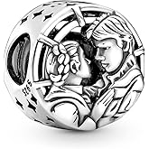 EZ Tuxedo Han Solo & Princess Leia Kiss Charms 925 Sterling Silver Openwork Bead for Bracelets