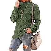 Scapodo Women's Oversized Turtleneck Pullover Batwing Sleeve Casual Sweater Long Sleeve Warm Top for Vacation Wear