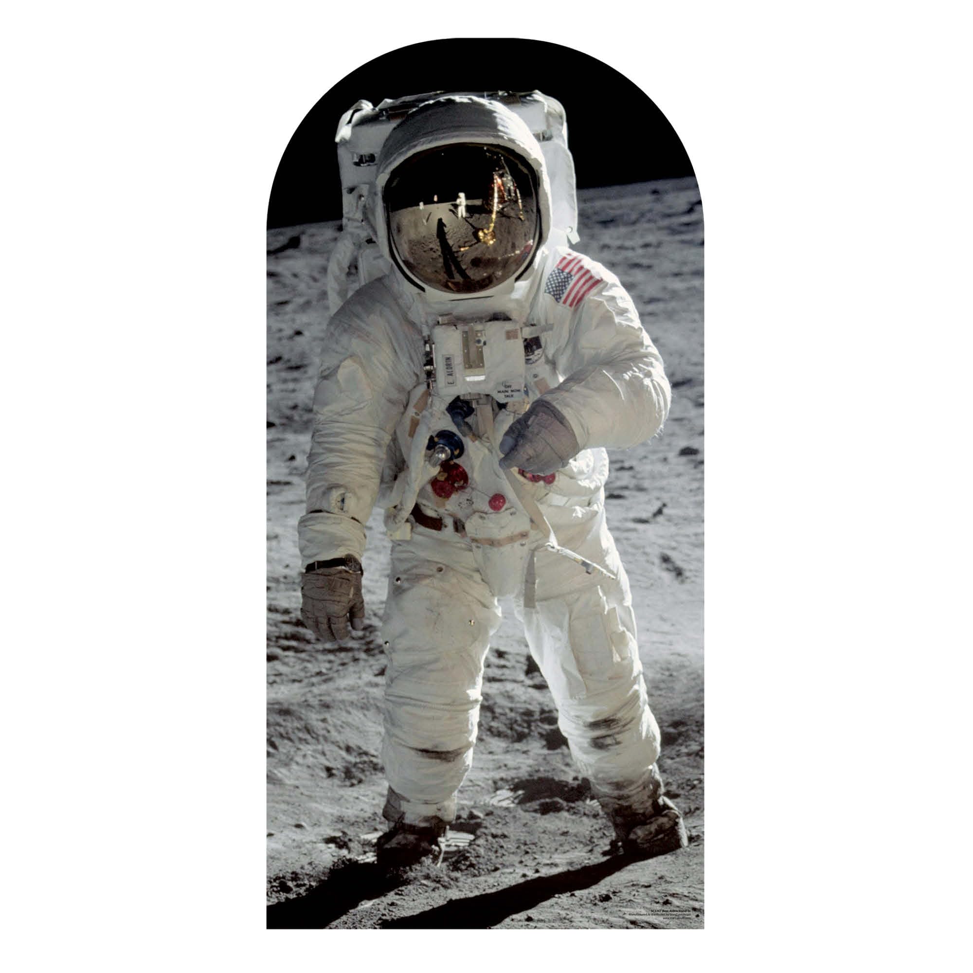 Star Cutouts Ltd SC1347 Buzz Aldrin Astronaut Cutout Man on The Moon Stand in Cardboard Standee Perfect for Parties, Gifting and Events 5ft 4 194cm Tall