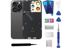 ZNZHKR 15Pro Back Glass Replacement with Wireless Charging Flex Cable and Camera Frame All Parts for iPhone 15 Pro(6.1Inch,Black Titanium) Replacement of Equipment Waterproof Tape
