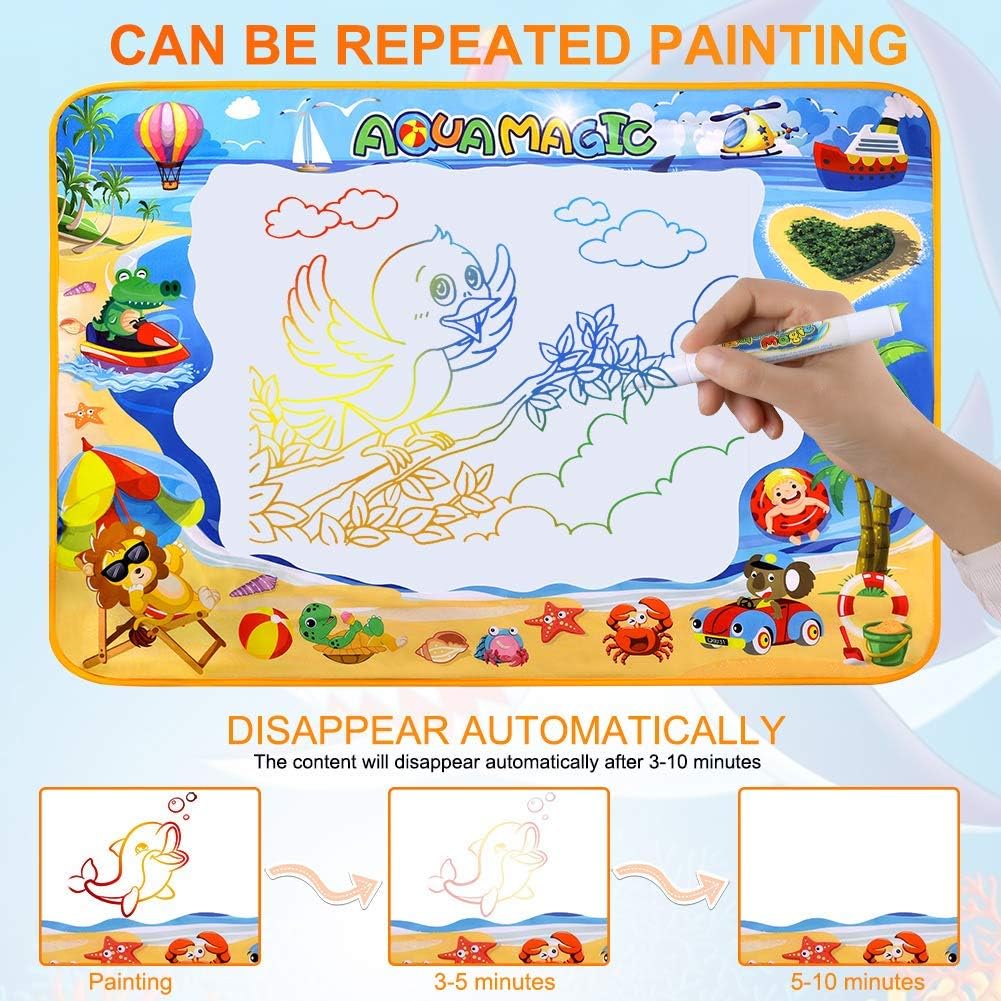 Tapis Bebe Et Puericulture Omew Tapis Dessin Tapis De Griffonnage Tapis Bebe 1 90 Cm Eau Magique Colore Enfants Peinture Ecriture Mat Jouets Educatifs Parfaits Pour Les Garcon Filles Plus De 2 Ans