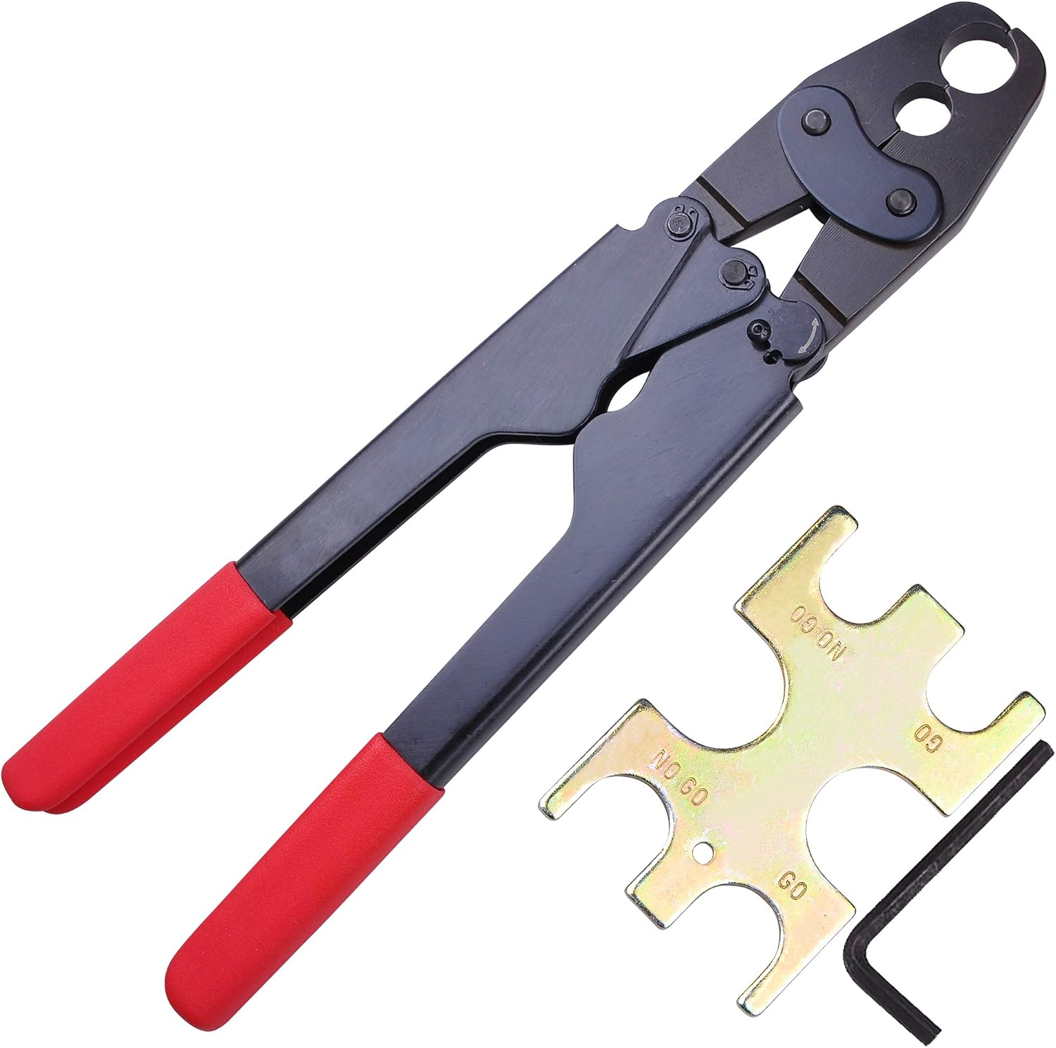 2in1 1/2" & 3/4" Pex Combo Crimper Crimping Tool with Gonogo Gauge Kit