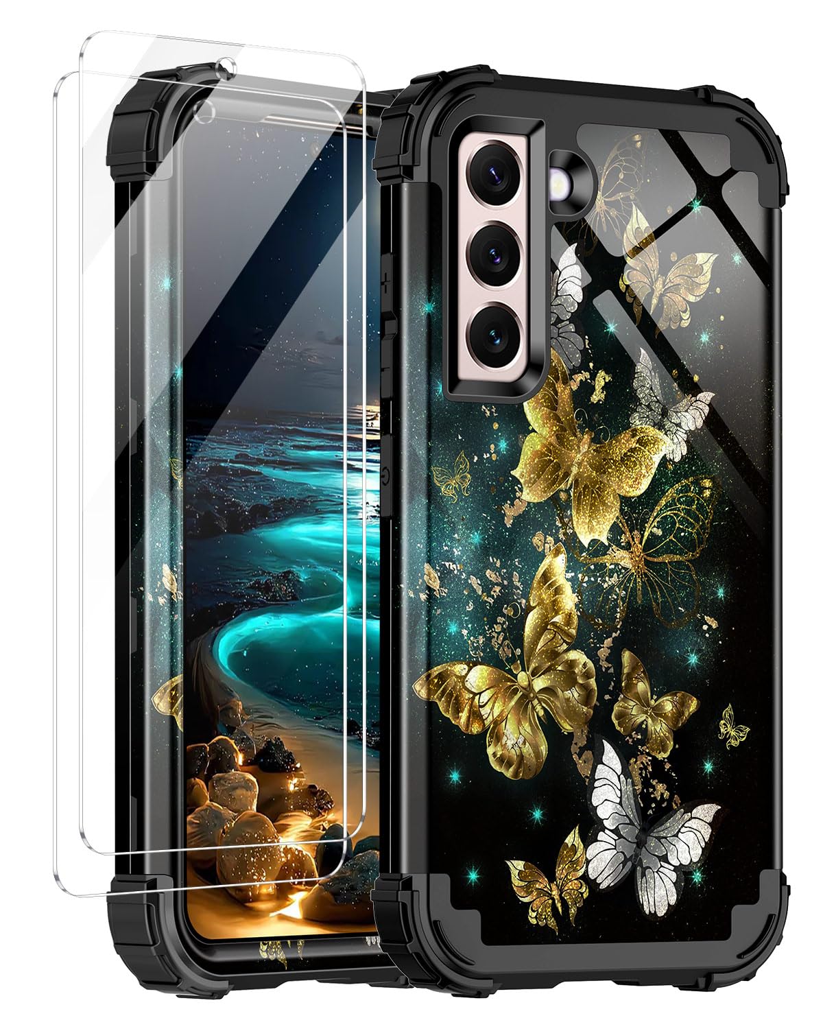 Miqala for Galaxy S21 FE 5G Case with 2 Tempered
