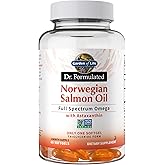 Garden of Life Dr. Formulated Salmon Oil Soft Gels – Full Spectrum Omega-3 Fish Oil Supplement with EPA, DHA, DPA – Heart Health Dietary Supplement, 60 Softgels