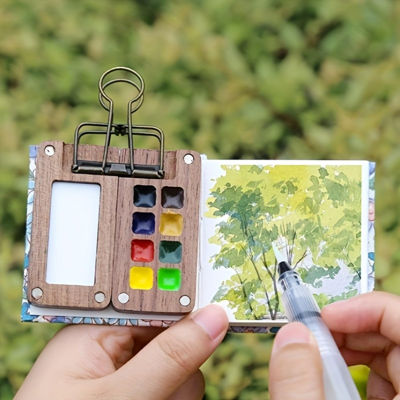 Photo 1 of *DOES NOT INCLUDE PAINT*  Small Travel Watercolor Palette - This Includes a 8-Unit Portable Palette for Various Festivals and Gatherings (1PCS Palette)