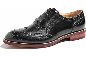U-lite Women's Perforated Lace-up Wingtip Leather Flat Oxfords Vintage Oxford Shoes Brogues…