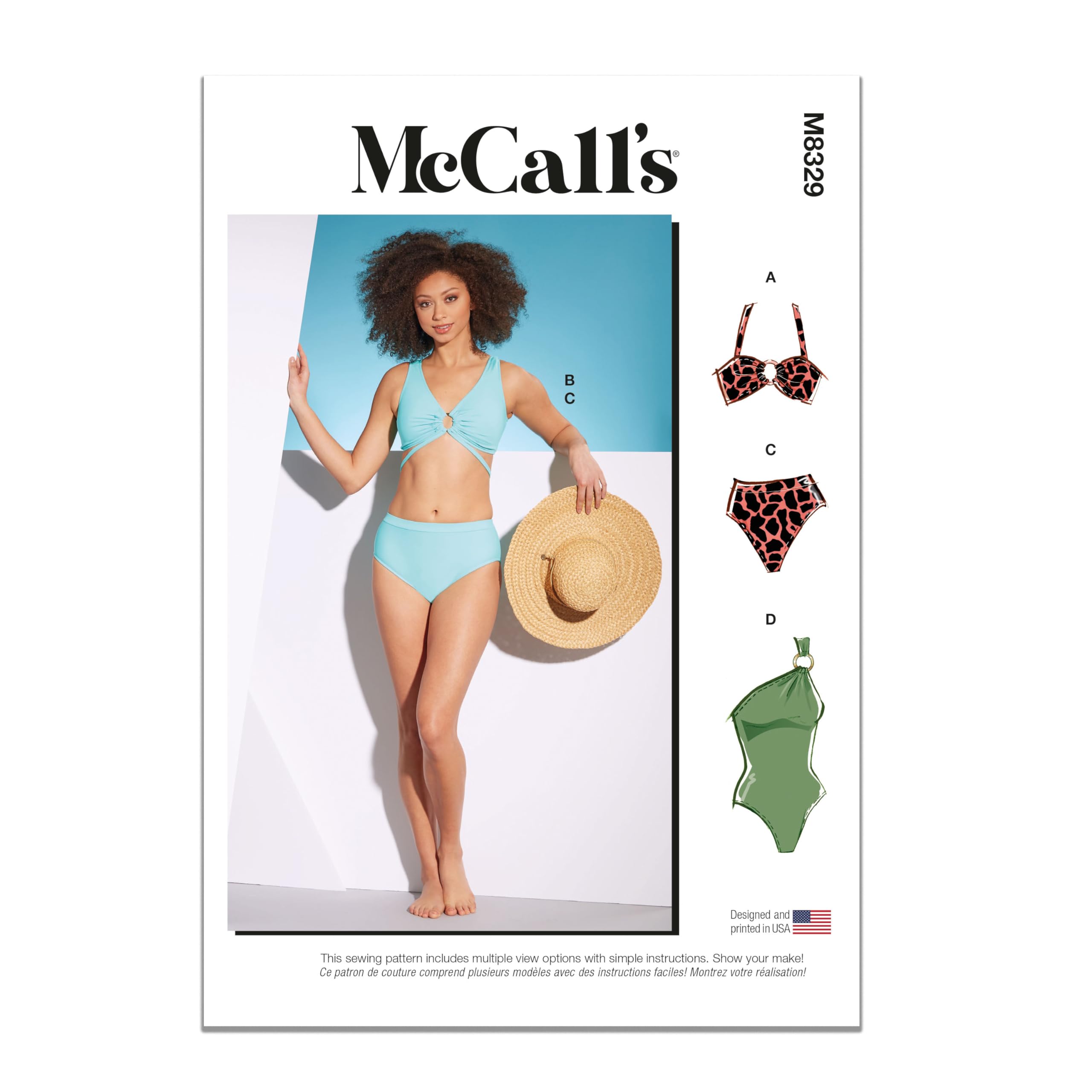 McCall's M8329E5 Misses' Swimsuits E5 (14-16-18-20-22)