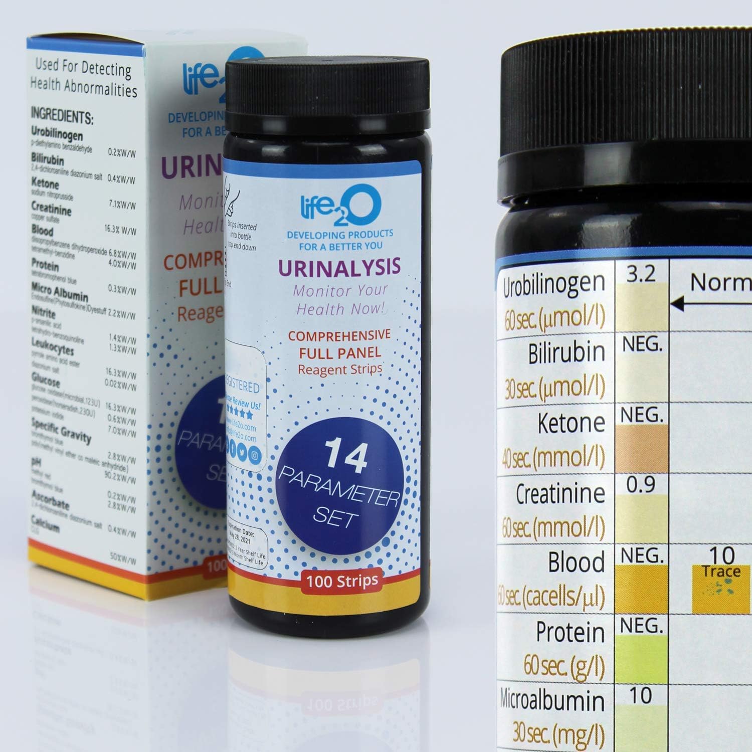 Comprehensive 14-in-1 Urine Test Strips 100ct | Urinalysis Dip-Stick Testing Kit | Ketone, pH, Blood, UTI, Protein | Keto Alkaline Diet, Ketosis, Kidney Infection & Liver Function | Free e-Book Inside: Health & Personal Care