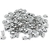 100pcs Tiny Jesus Fish Beads - Antique Silver, 0.8x0.45cm, Mini Fish Shaped, Metal, DIY Crafts Supplies