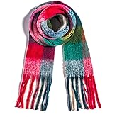 TUSHUSTY Winter Women Chunky Scarf Warm Blanket Big Thick Large Oversized Wrap Colorful Long Solid Scarves