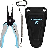 Calamus A7 Lightweight Aluminum Fishing Pliers, Fishing Tools with Vanadium Cutters and Rubber Handles, Ultimate Saltwater Re