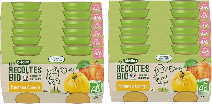 Bledina Les Recoltes Bio Petits Pots Bebe Bio Des 4 6 Mois Pommes Coings 2x130g Packx12 Amazon Fr Epicerie