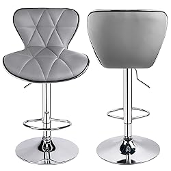 Leopard Shell Back Adjustable Swivel Bar Stools, PU