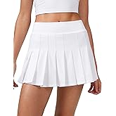 CRZ YOGA Cute Pleated Skirts for Women High Waisted Tennis Golf Skorts with Pockets Casual Athletic Workout Skater