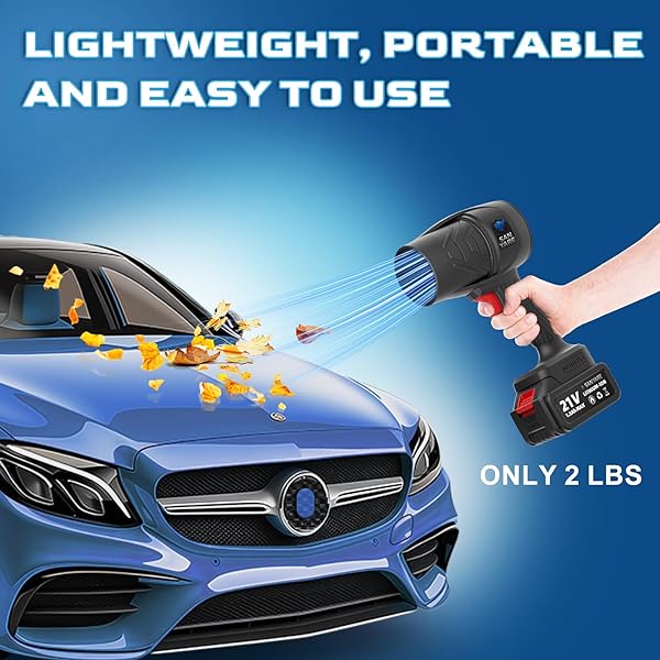 CORDLESS LEAF BLOWER,320000RPM HANDHELD POWER LEAF BLOWER-2X21V BATTERIES & CHARGER, LIGHTWEIGHT ELECTRIC-LEAF BLOWERS FOR PATIO CLEANING,LAWN CARE,LEAVES, DUST