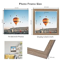JCJMY 6x6 Picture Frame Rustic Brown for Wall