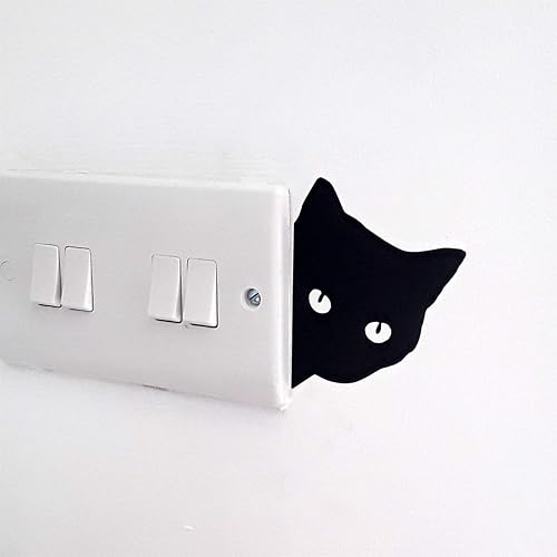 Peeping Cat Wall Decal Sticker Wall Art Windows Cars Amazon Co Uk Handmade