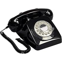 GPO 746 Rotary 1970s-style Retro Landline Phone - Curly Cord