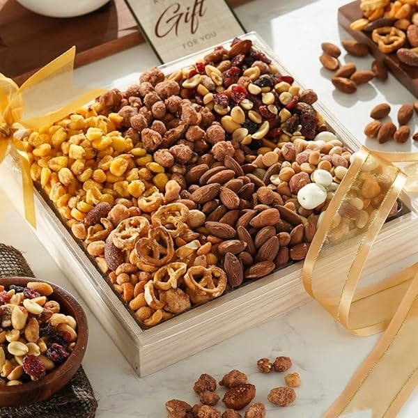 BROADWAY BASKETEERS GOURMET NUTS GIFT BASKET COLLECTION – MIXED NUTS HEALTHY GIFTS FOR MEN AND WOMAN KOSHER