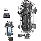 Invisible Dive Case Compatible for Insta360 X5 –60m/196ft Underwater Dive Waterproof Housing, Anti-Fog, Ultra-Clear Lens, 360° Protection for Diving, Surfing, Snorkeling & Extreme Sports