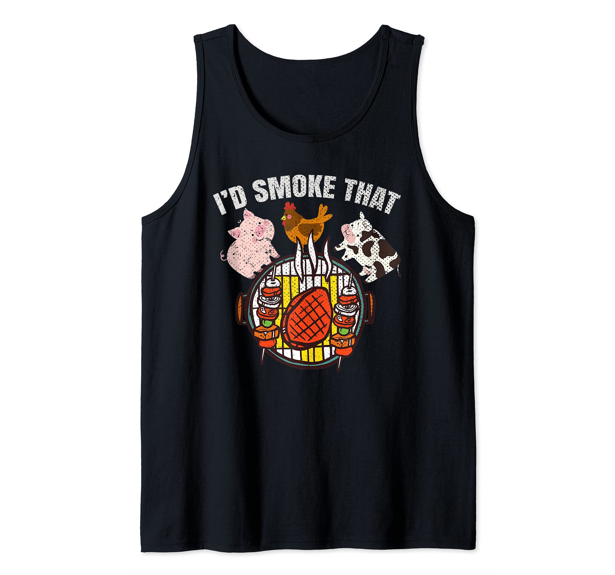 Smoking Meat Grilling Steak BBQ Chef Funny Smoked Barbecue Tank Top