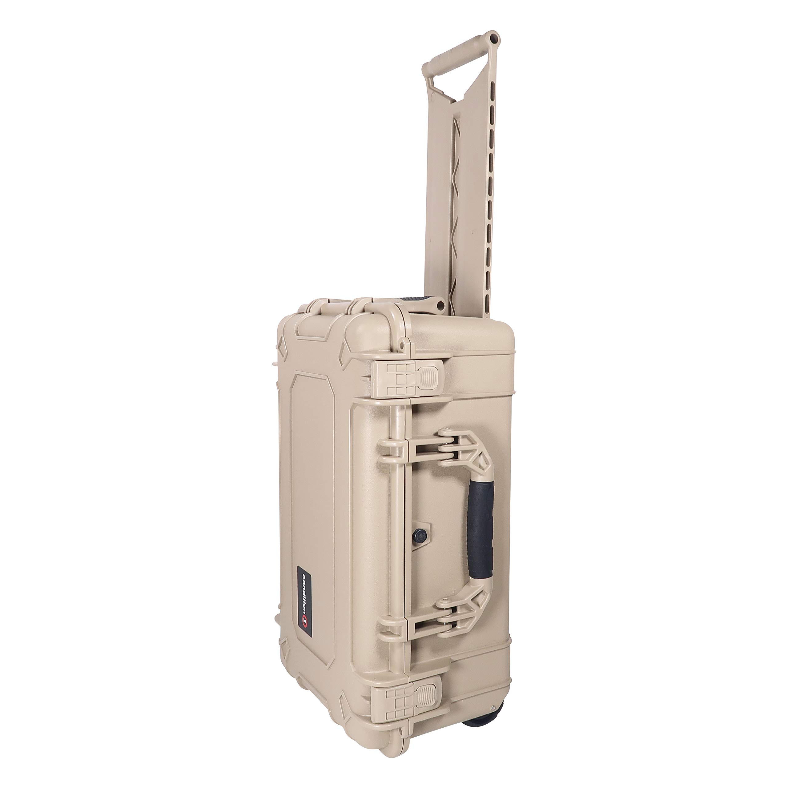 Condition 1Condition 1 22" Large Rolling Lockable Hard Storage Case with Foam, Model 300, Waterproof Protective Box for Camera, Tactical, Scientific Gear, Made in USA, 21.84"x13.82"x9" Tan