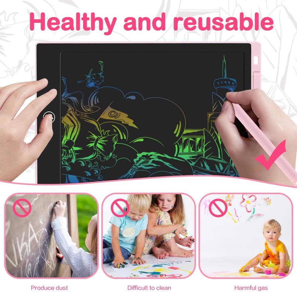 Sunany LCD Writing Tablet 11-Inch Doodle Board,Drawing Board Colorful Kids Drawing Tablet Drawing Pad,Writing and Learning Scribble Board Toys Gift for Girls and Boys(Pink): Toys & Games
