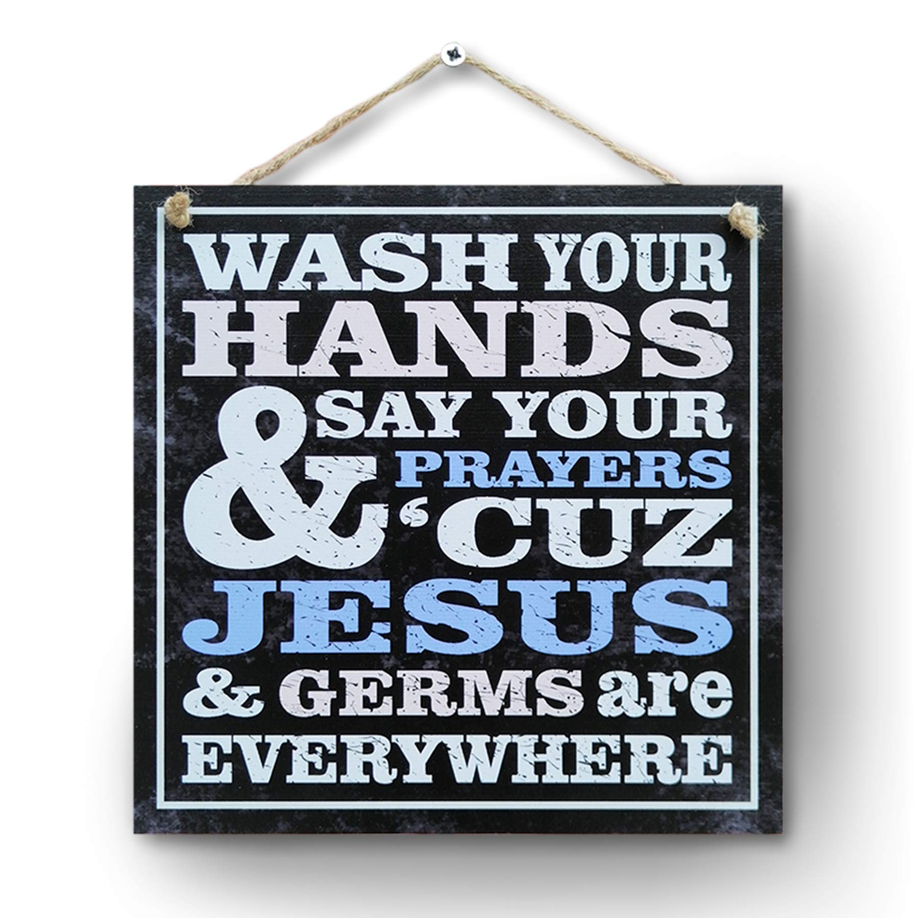 CARISPIBET Wash you hands and say your prayers | Bathroom signs Decor Wall Art faith & belief religious signs home decoration signs 8" x 8''