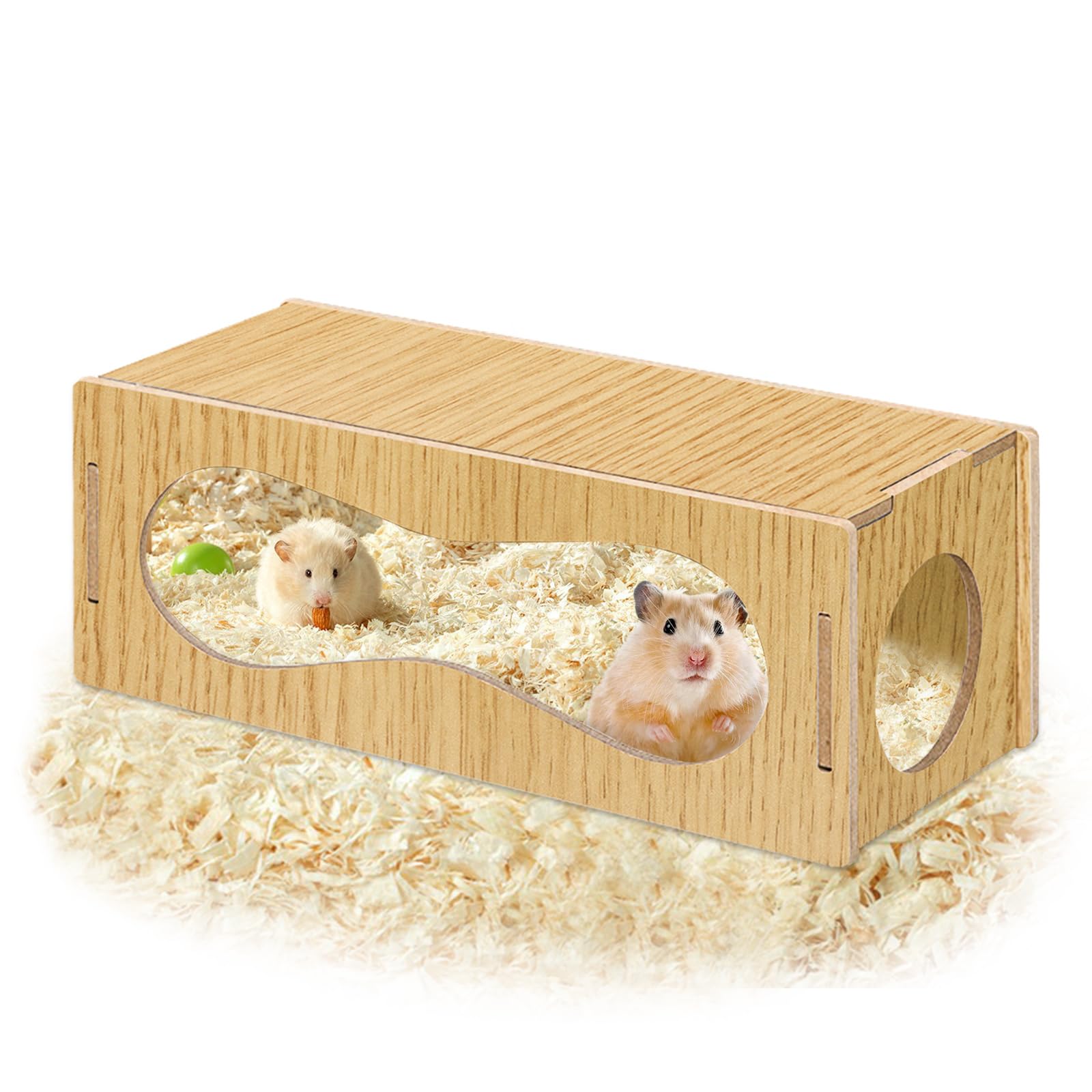 Hamster Hideout Hamster House, Wooden Hamsters House, Hamsters Hide Hut Cage Accessories for Life Activities, Toys and Decor (Small)