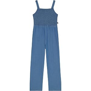 DOCKERS Girls' Jumpsuit, Sleeveless, Smocked, Wide Leg