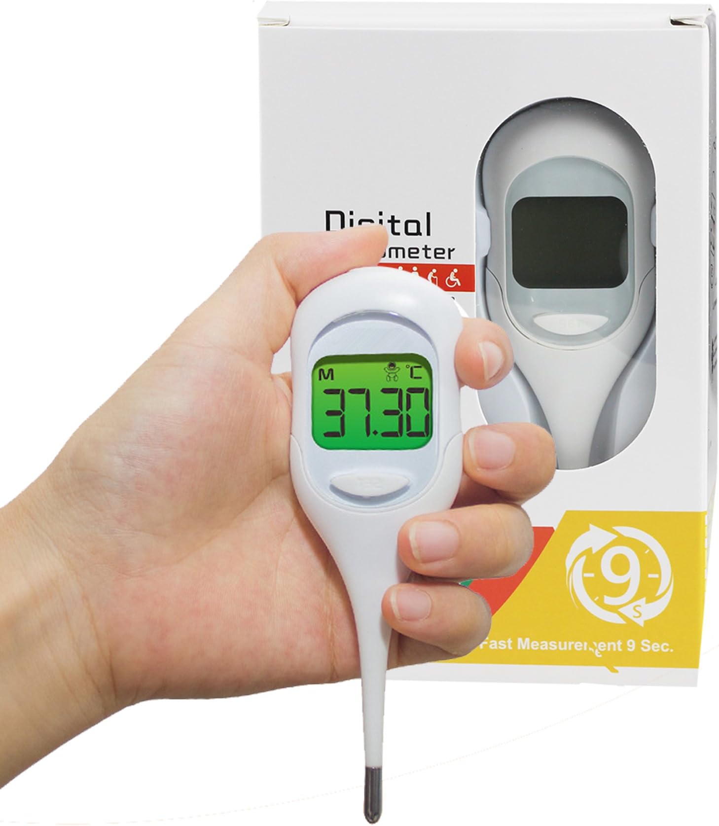 9 Seconds Smart Basal Thermometer, Fast Reading & High Sensitive ±0.05C for BBT Charting, Smart Predict Mode & Fever Alarm for Fever Diagnosis -Clinical Accuracy -9 Memories -3 Color Backlit