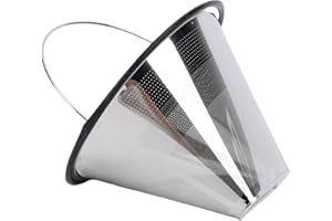 Yosoo Health Gear Stainless Steel Coffee Filter, Reusable Cone Filter Replacement for Moccamaster KBGV KBT Series, 304 Metal 
