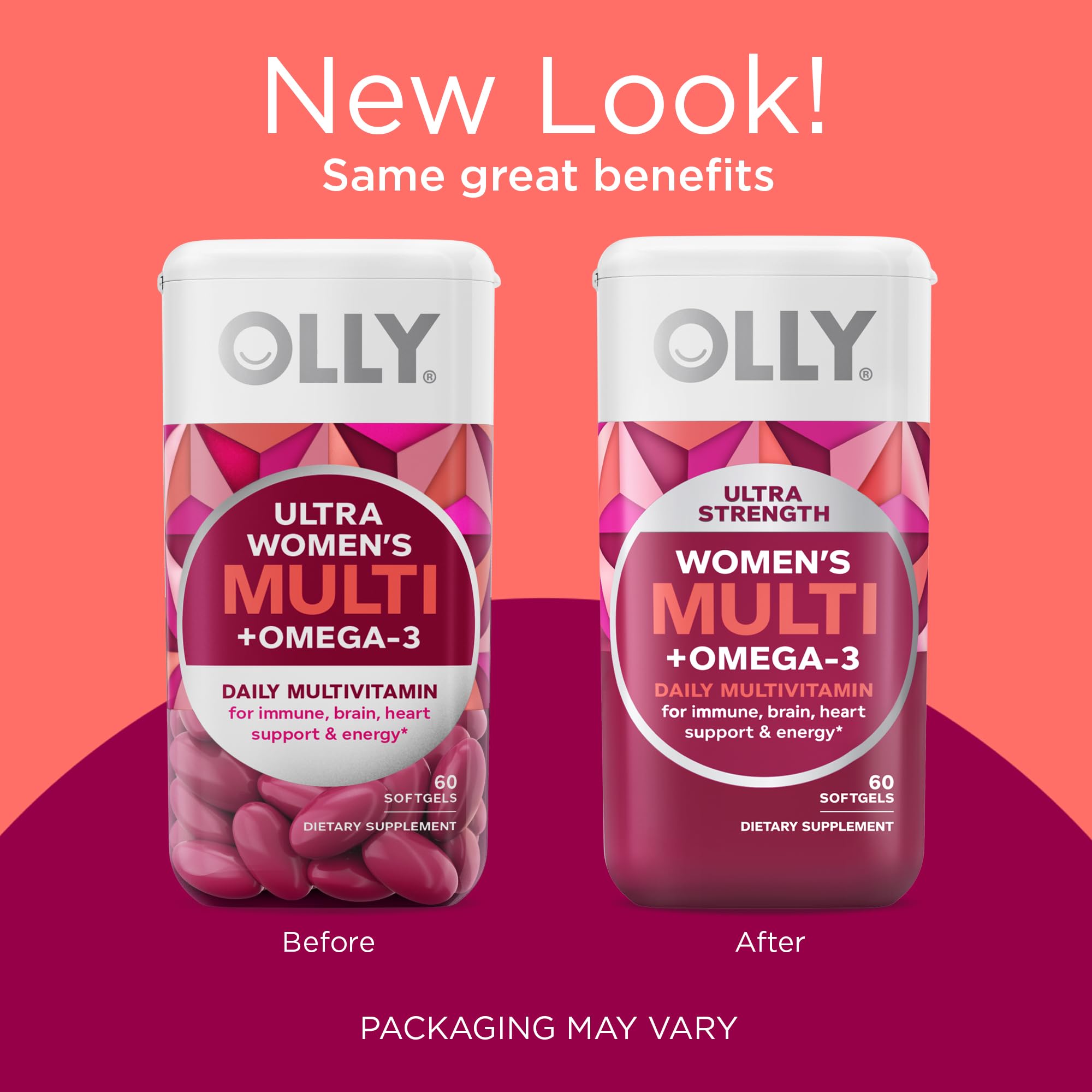 OLLY Ultra Strength Prenatal Multivitamin Softgels, Supports Healthy Growth & Ultra Women's Multi Softgels, Overall Health and Immune Support
