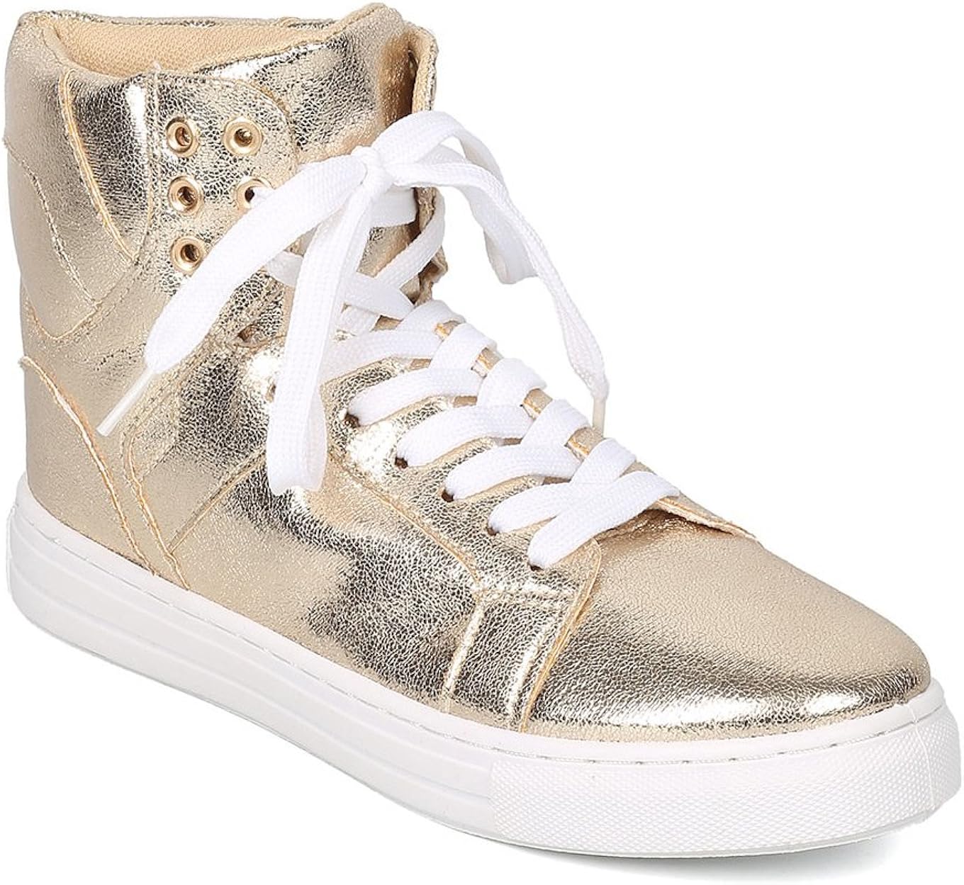 ladies metallic sneakers
