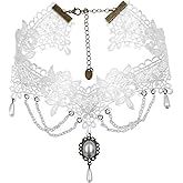 ETERNITY J. Vintage Lace Gothic Style Tassel Pendant Choker Victorian Palace Princess Lolita Necklace Bracelet