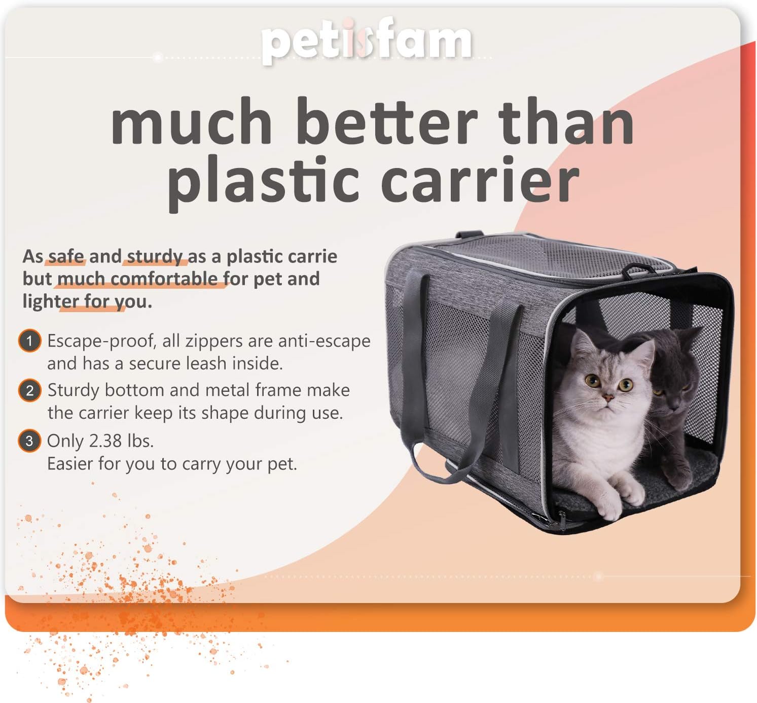 petisfam Top Load Pet Carrier for Large and Medium Cats : Pet Supplies