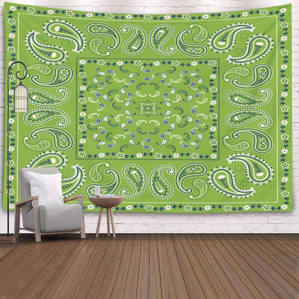 Pamime Space Tapestry,Home Decor Tapestry Green Bana Dorm Room Bedroom Living Room 60X50 Inches（150X130Cm） Bedspread Inhouse,Green White