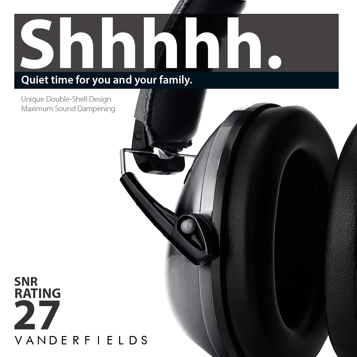 Vanderfields Premium Hearing Protection Ear Defenders, Broad Spectrum Sound Reduction 34 dB at 2K Hz Noise Cancelling - Image 3